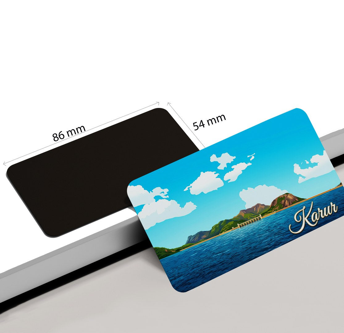 dhcrafts Multicolor Tamil Nadu Karur Design Rectangular Fridge Magnet Pack of 1 (8.6cm x 5.4cm)